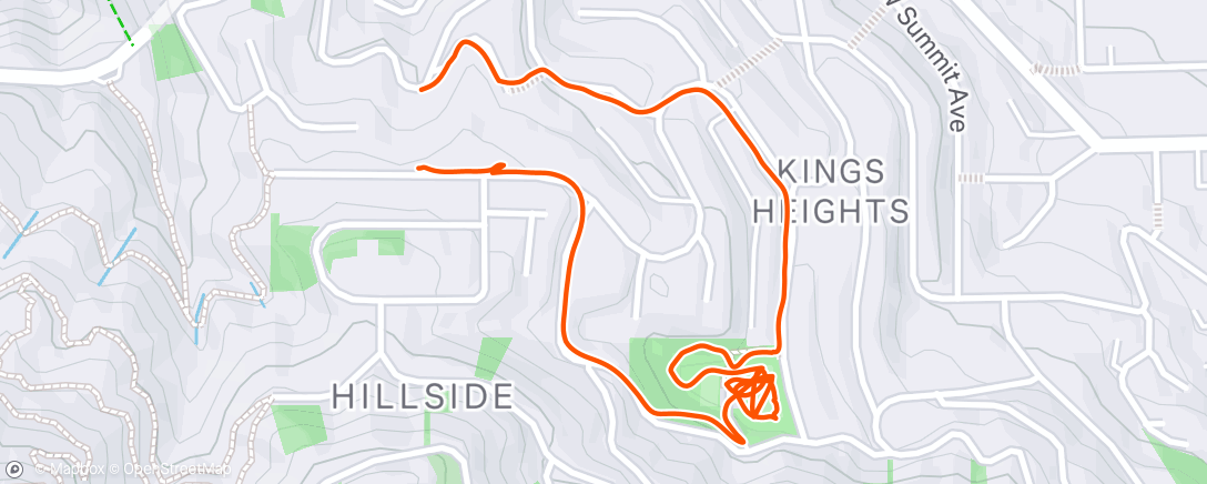 Map of the activity, Evening Walk