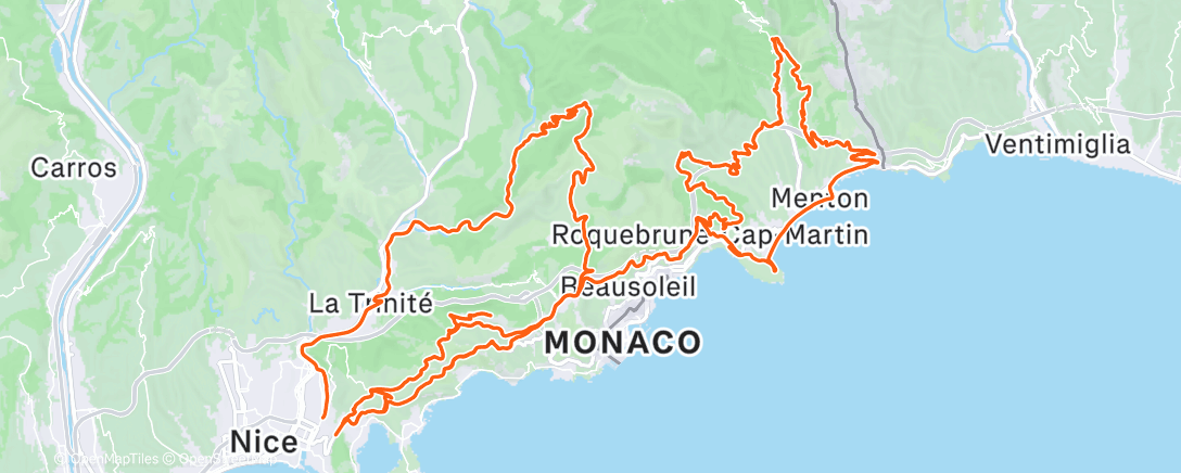 Mapa de la actividad, Cycling