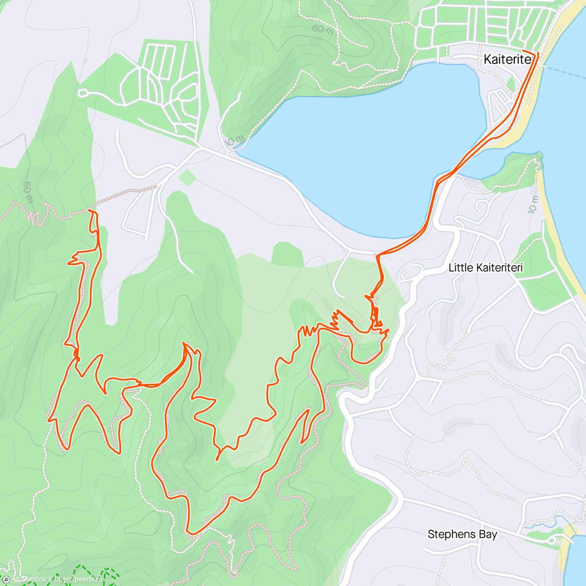 Map of the activity, Mellow ride in Kaiteri with Vic. Swamp monster, half pipe….