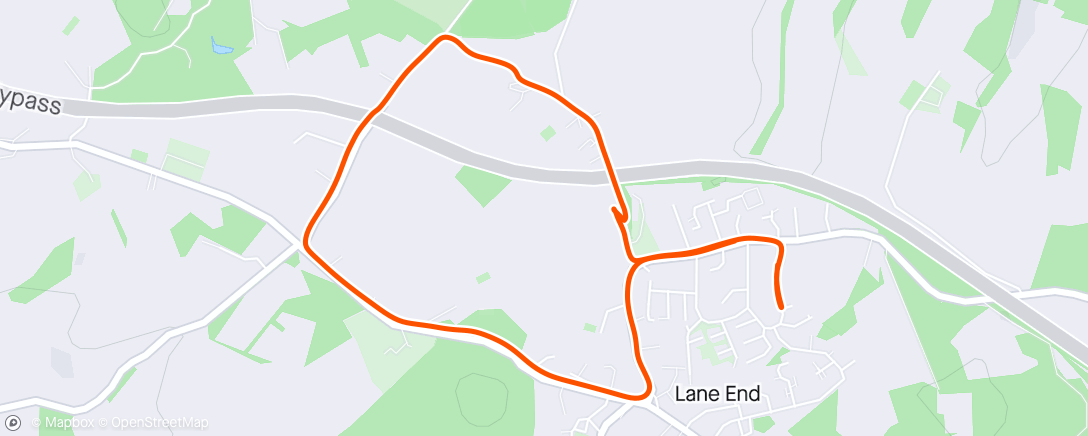 Map of the activity, Lane End Run