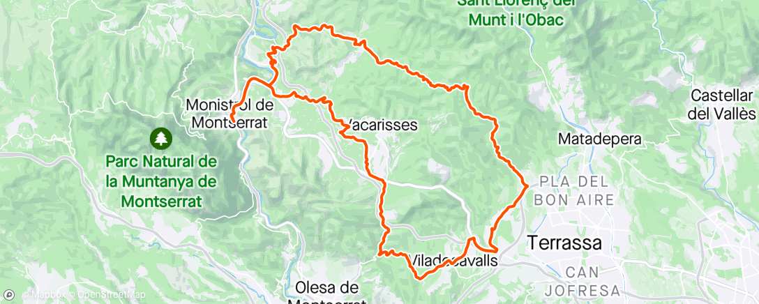 Map of the activity, ROAD - Monistrol - Rellinars - Viladecavalls - Vacarisses - Monistrol 🚴🏼‍♂️🚴🏻‍♀️
