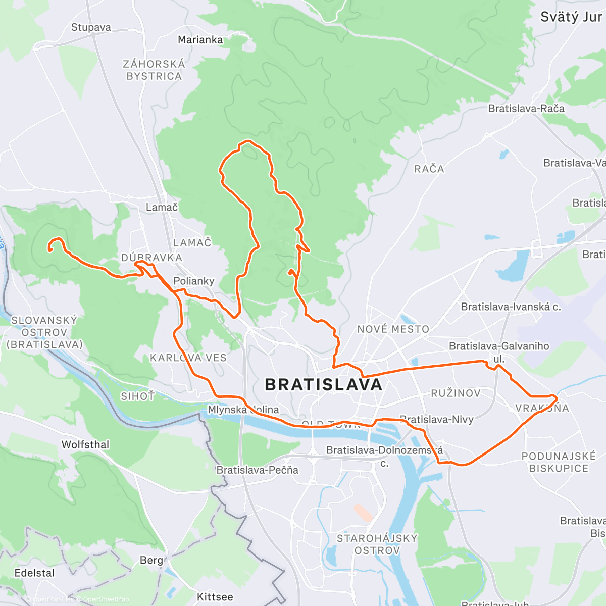 Map of the activity, Afternoon Ride