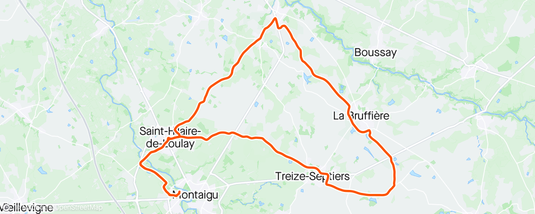 Map of the activity, Sortie vélo en soirée (ça fait du bien de retrouver son vélo)