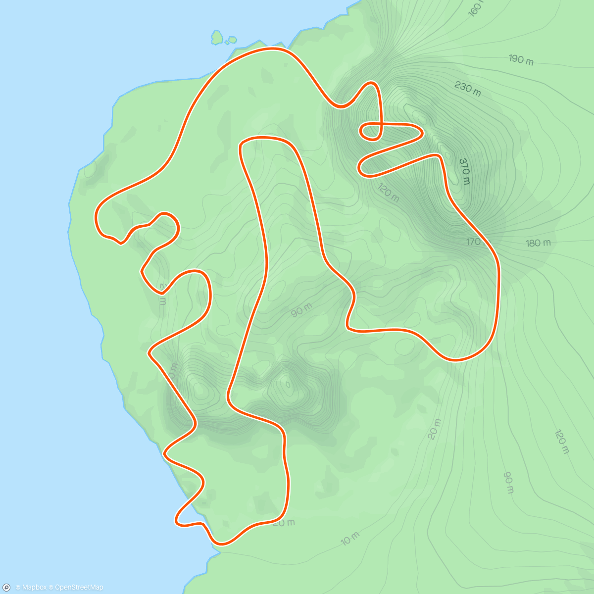 Map of the activity, Zwift - Hilly Route in Watopia