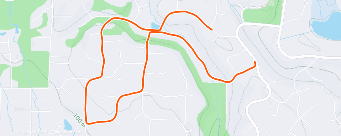 Map of the activity, Afternoon Run