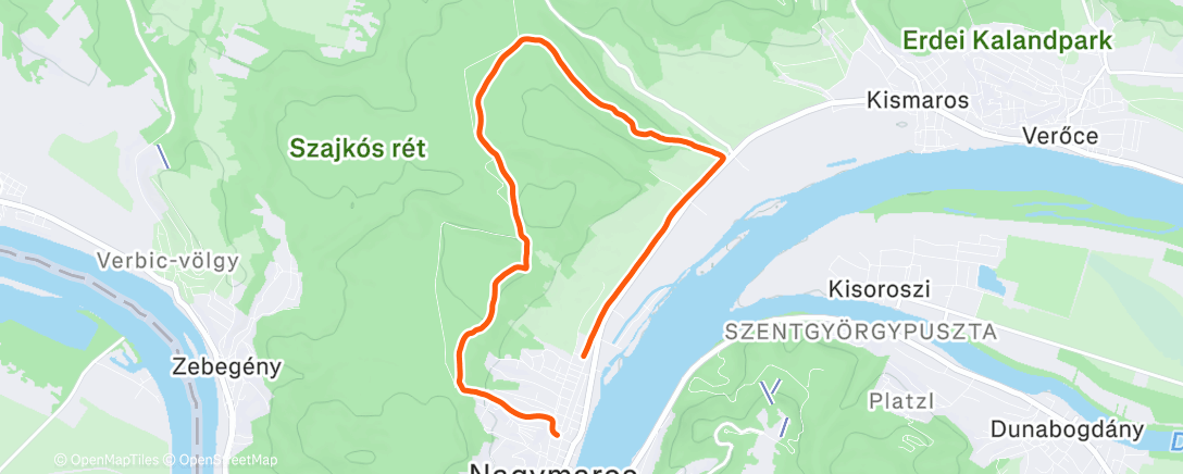 Map of the activity, Afternoon Trail Run