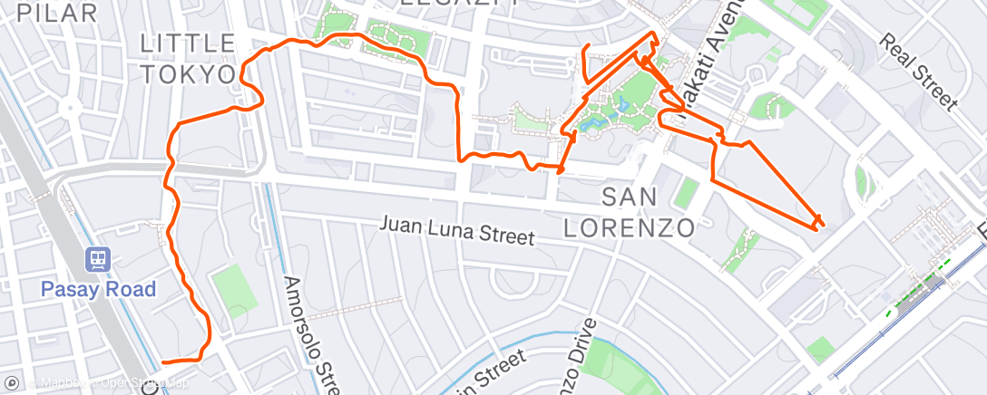 Map of the activity, Walking