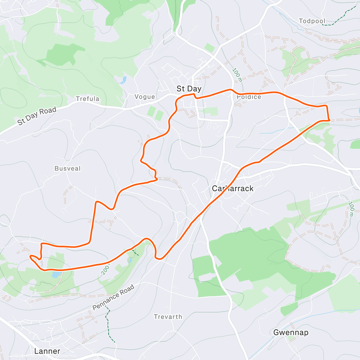 Map of the activity, Xmas eve carns bimble