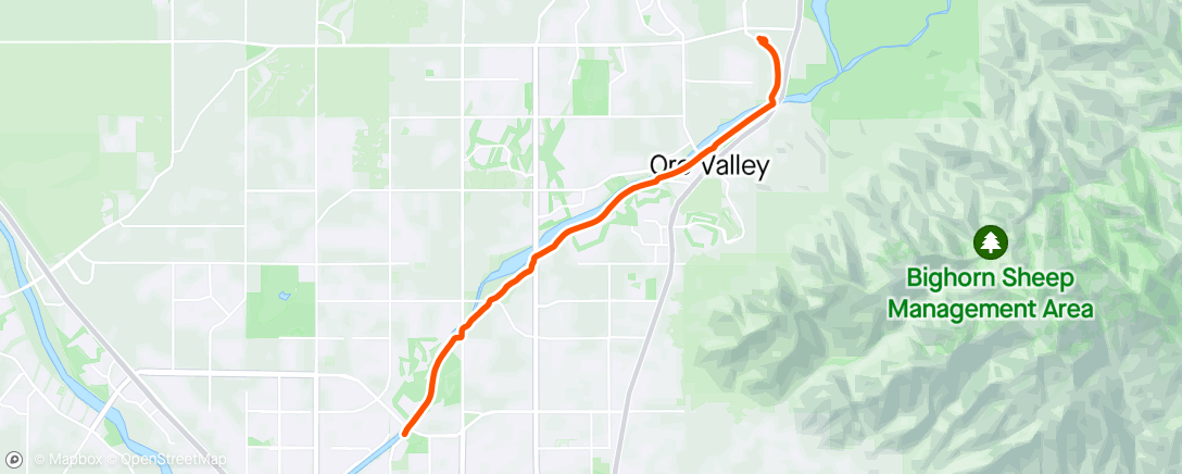 Map of the activity, Canada del Oro to Magee and back
