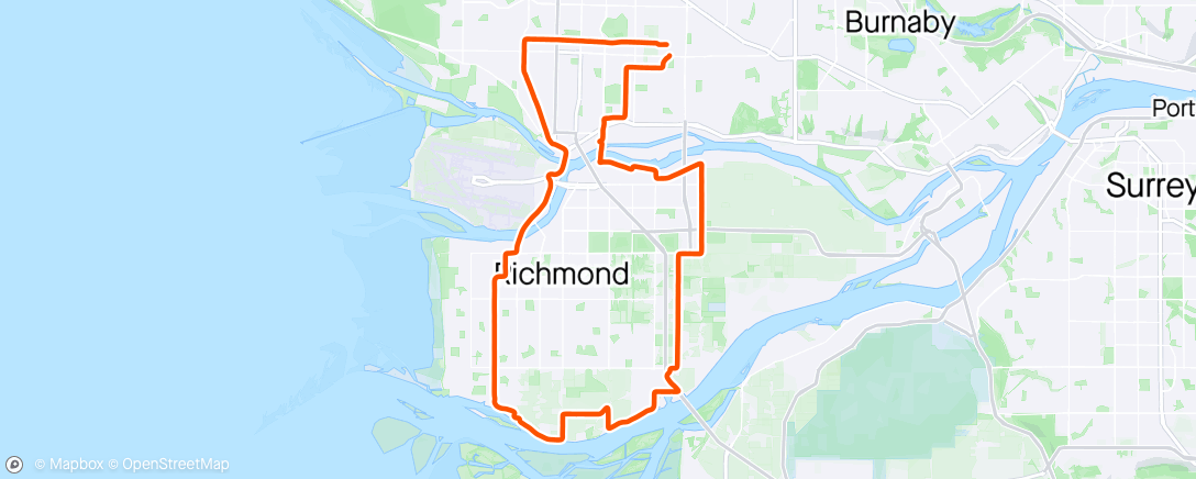 Map of the activity, Tour de Richmond