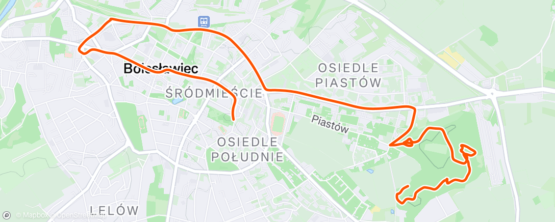 Map of the activity, Evening Ride