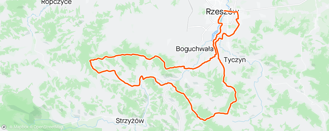 Map of the activity, RONDO Test Tour z Velopoint Rzeszów