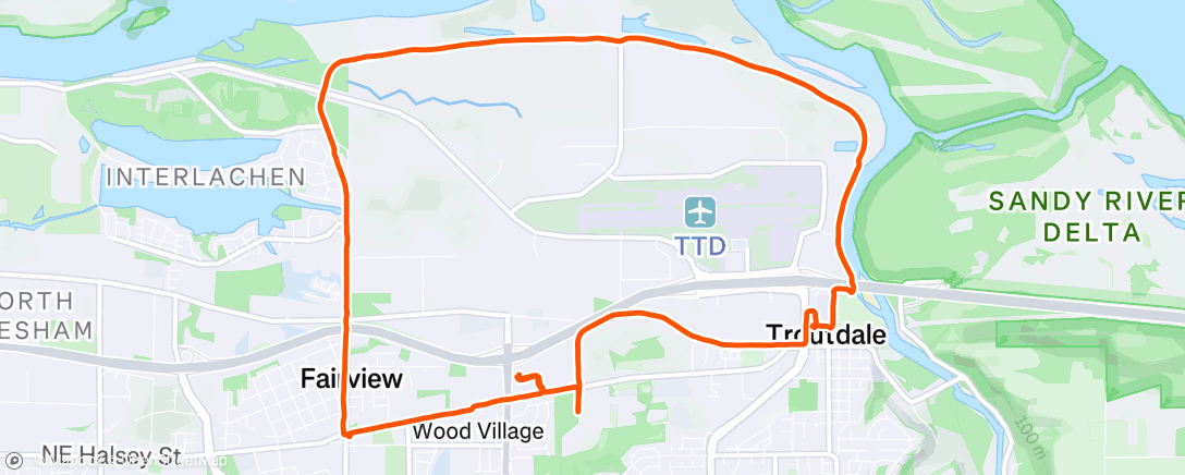 Map of the activity, Lunch Run