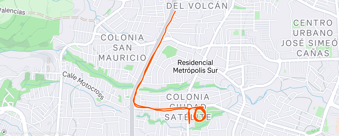 Mapa de la actividad (Carrera de tarde)