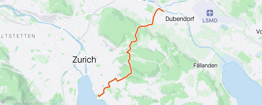 Map of the activity, Lauf am Morgen