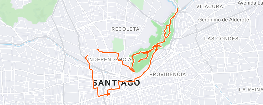 Map of the activity, Vuelta ciclista vespertina