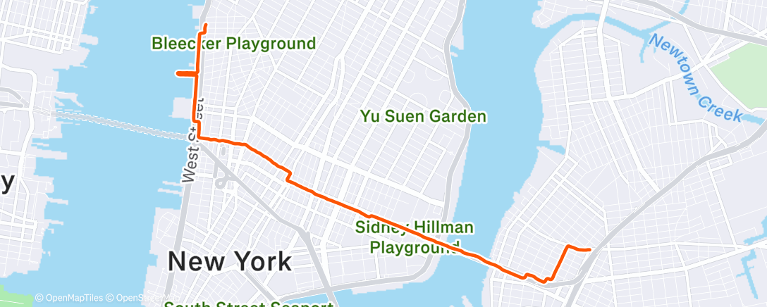 Map of the activity, Wednesday run