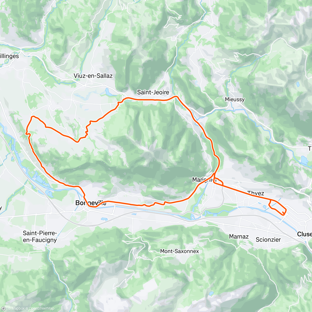 Map of the activity, Sortie vélo le matin