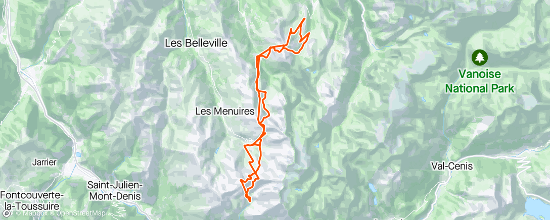 Map of the activity, 4 vallées mam Tun … 💪🏻