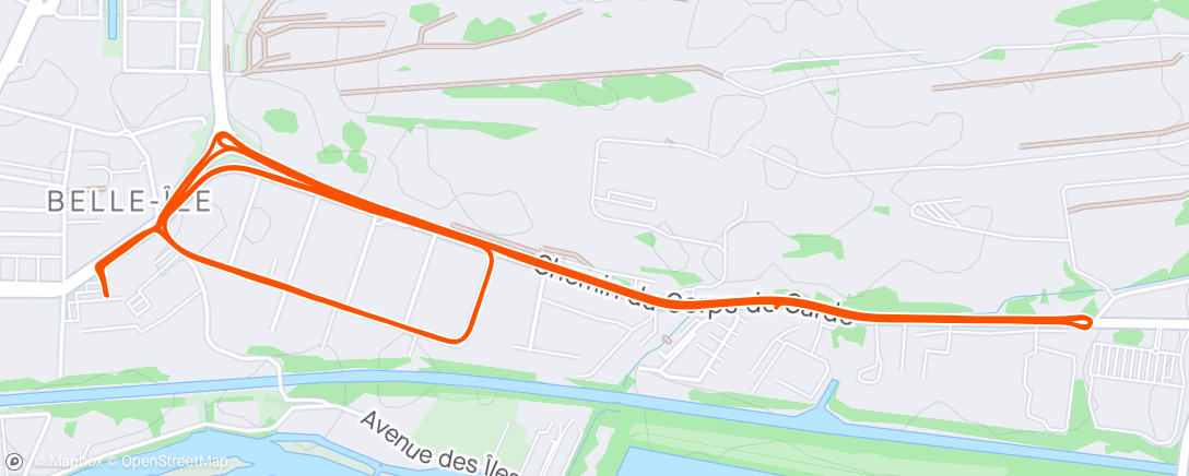 Map of the activity, Échauffement critérium de Chelles