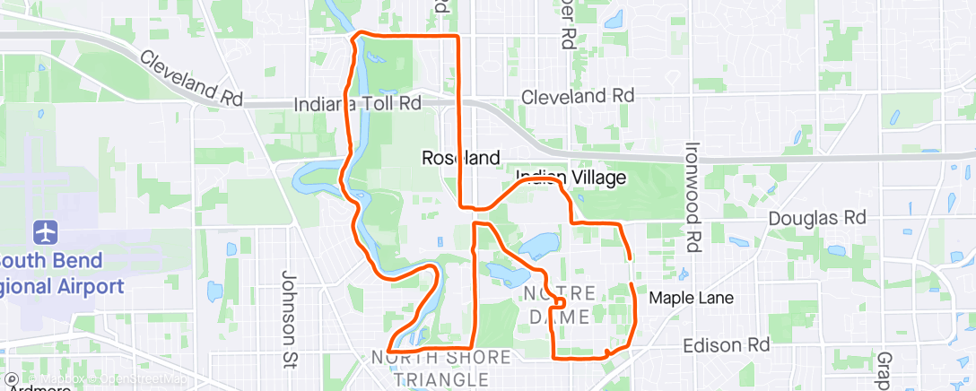 Map of the activity, Afternoon Bike in Indiana