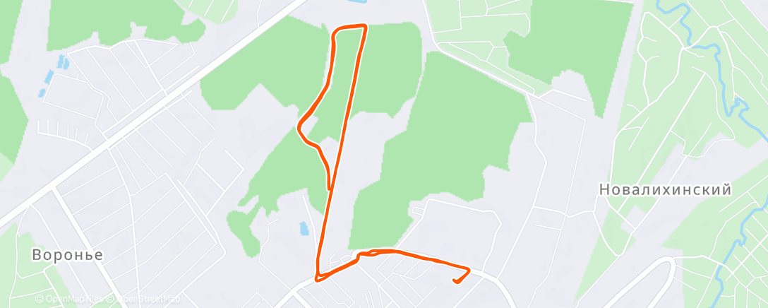 Map of the activity, Вечерний забег