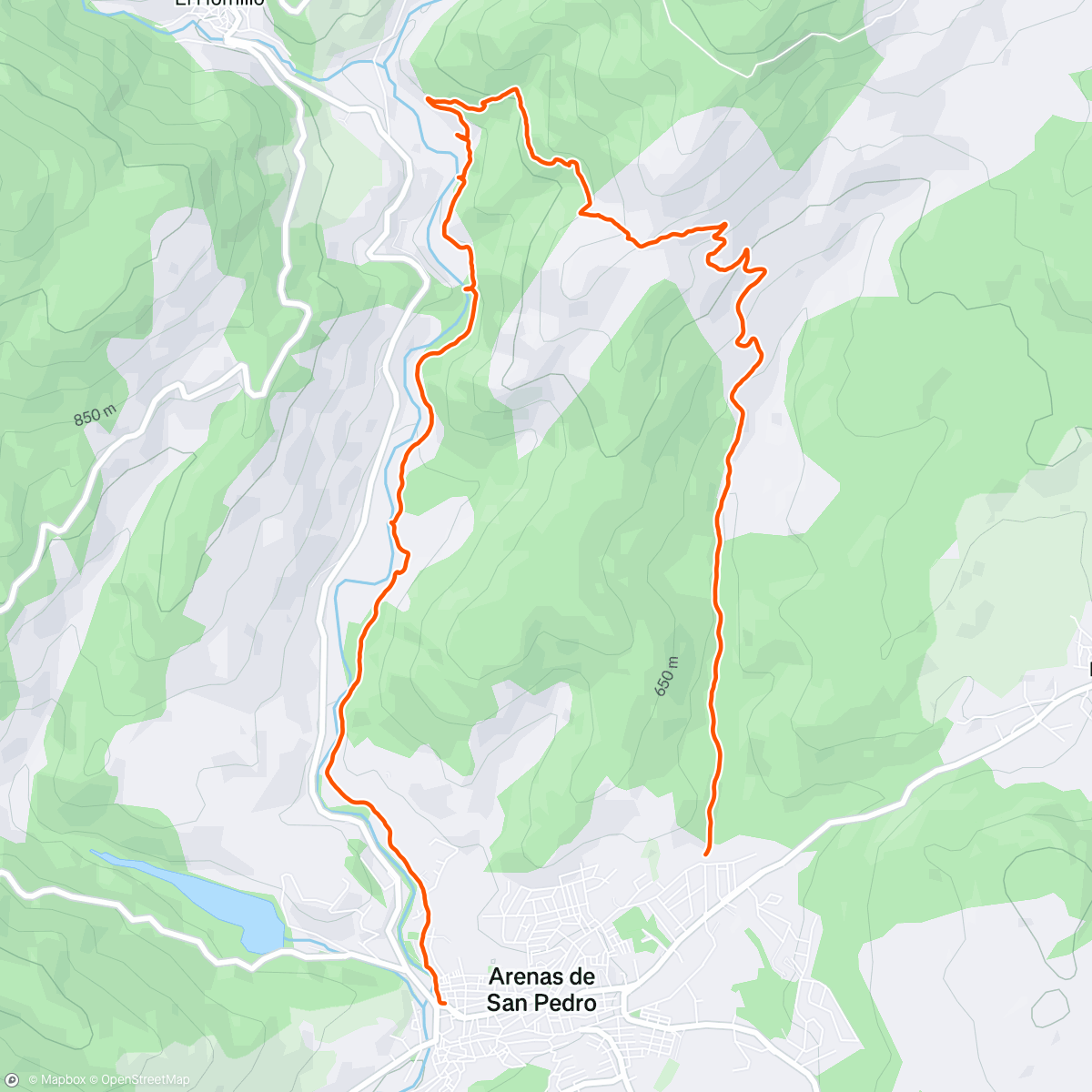 Map of the activity, Arenas de San Pedro