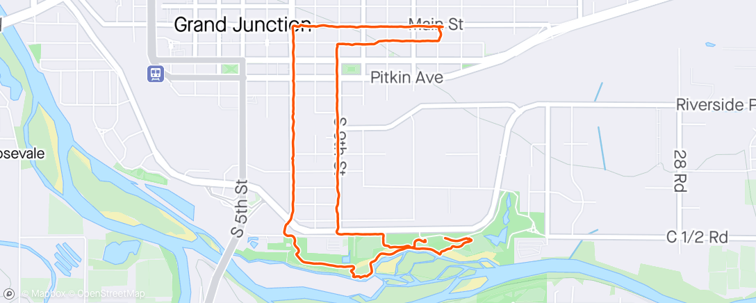Mapa de la actividad, Walking in Grand Junction