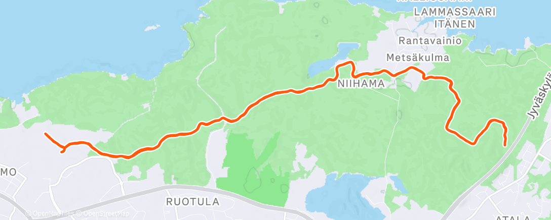 Map of the activity, Afternoon Nordic Ski