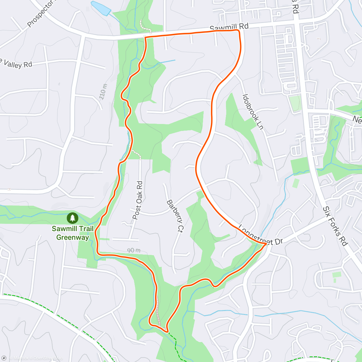 Map of the activity, Lunch Run