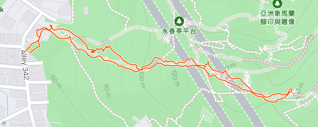 Map of the activity, Elephant Mountain