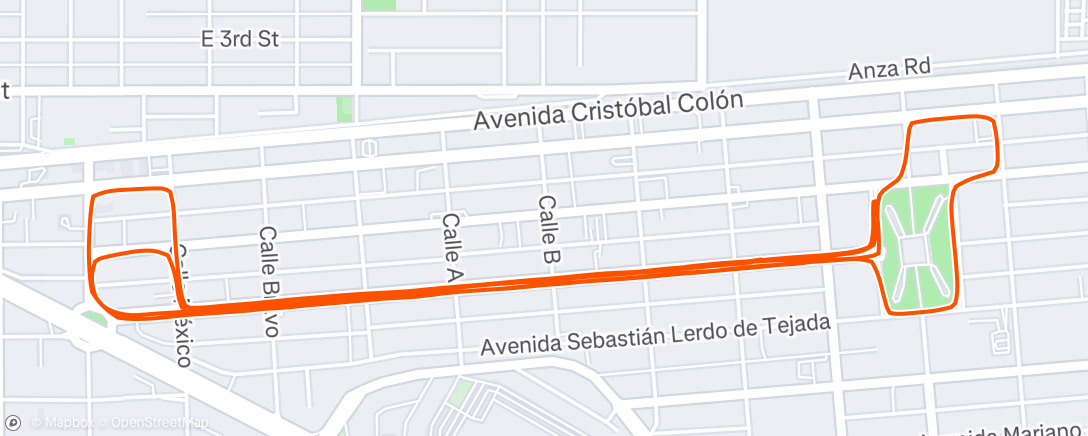 Map of the activity, Evening Run