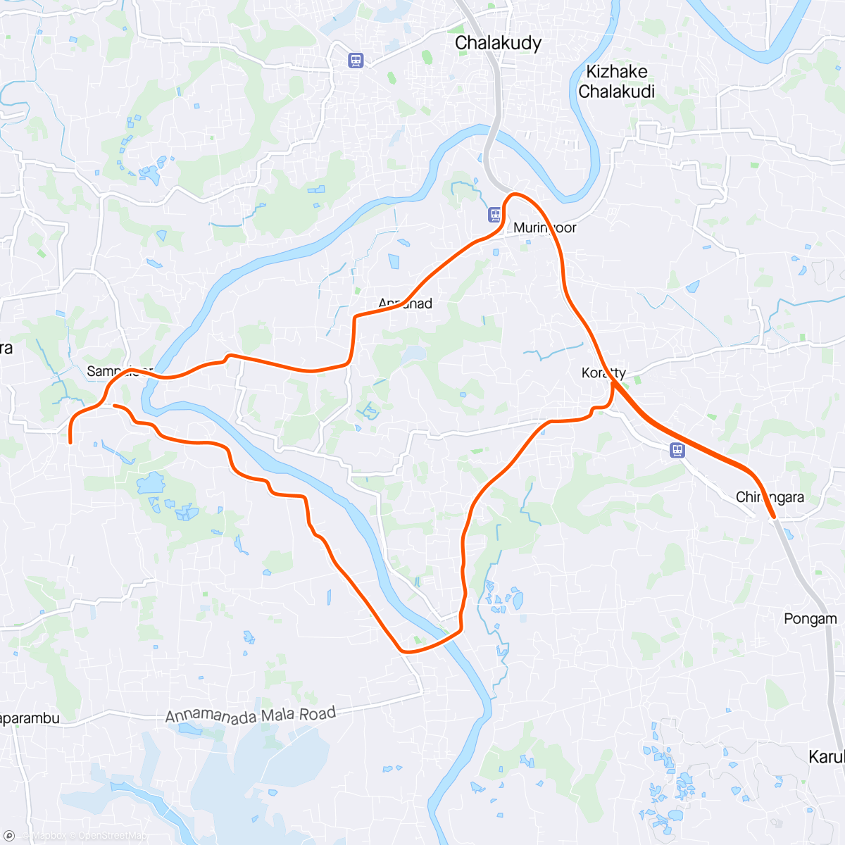 Map of the activity, Morning Ride- Pongam