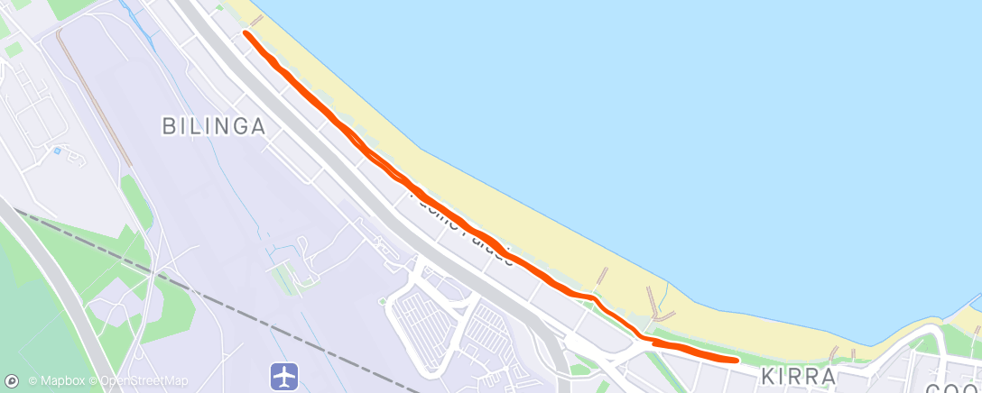 Map of the activity, Kirra parkrun
