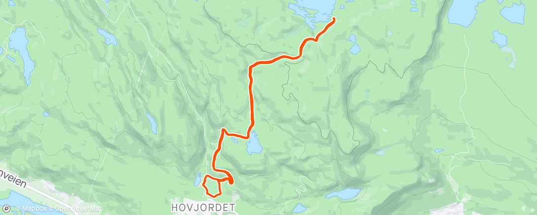 Map of the activity, Jevnt push opp til Solbergvann