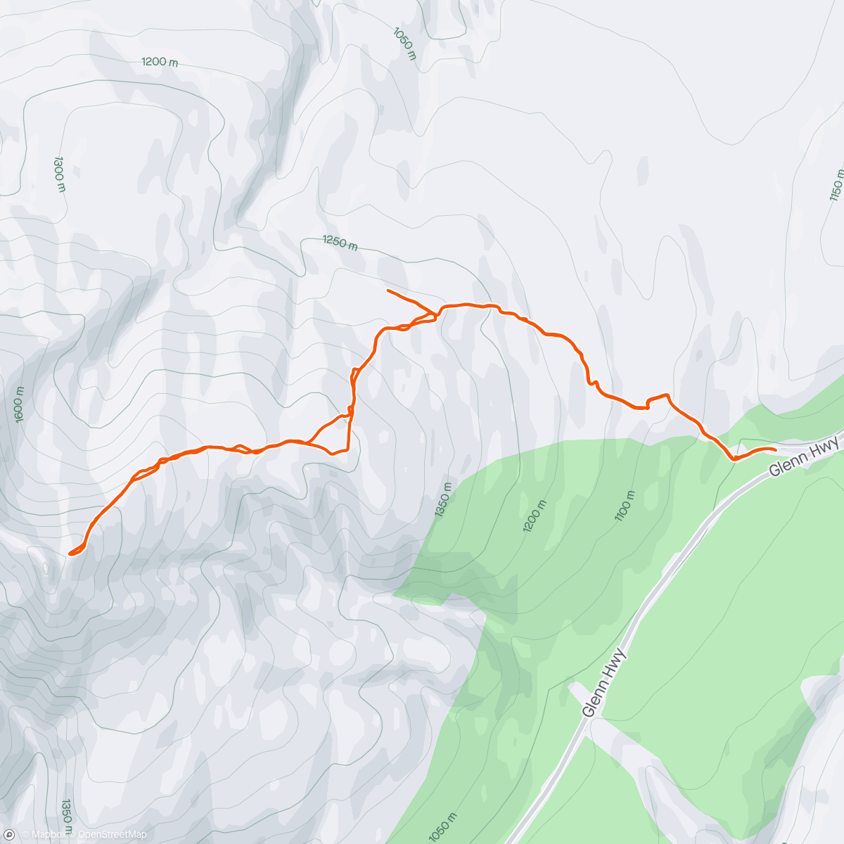 Map of the activity, Gunsight Mountain.