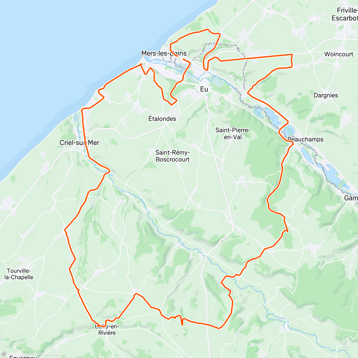 Map of the activity, Sortie vélo le matin