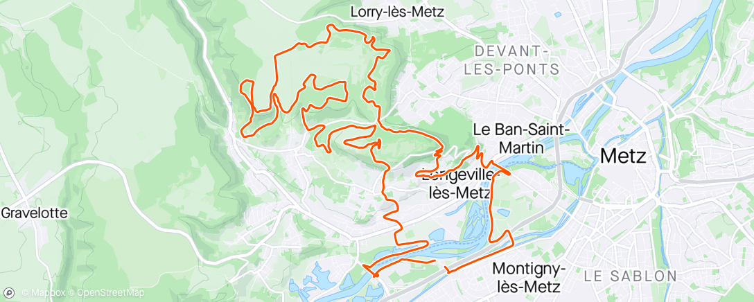 Map of the activity, Sortie nocturne À Montigny-lès-Metz