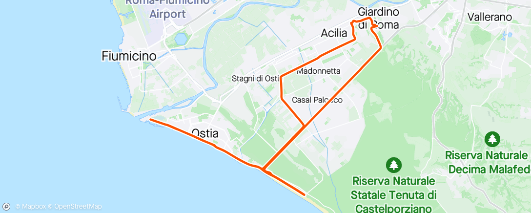 Map of the activity, Giro serale MTB