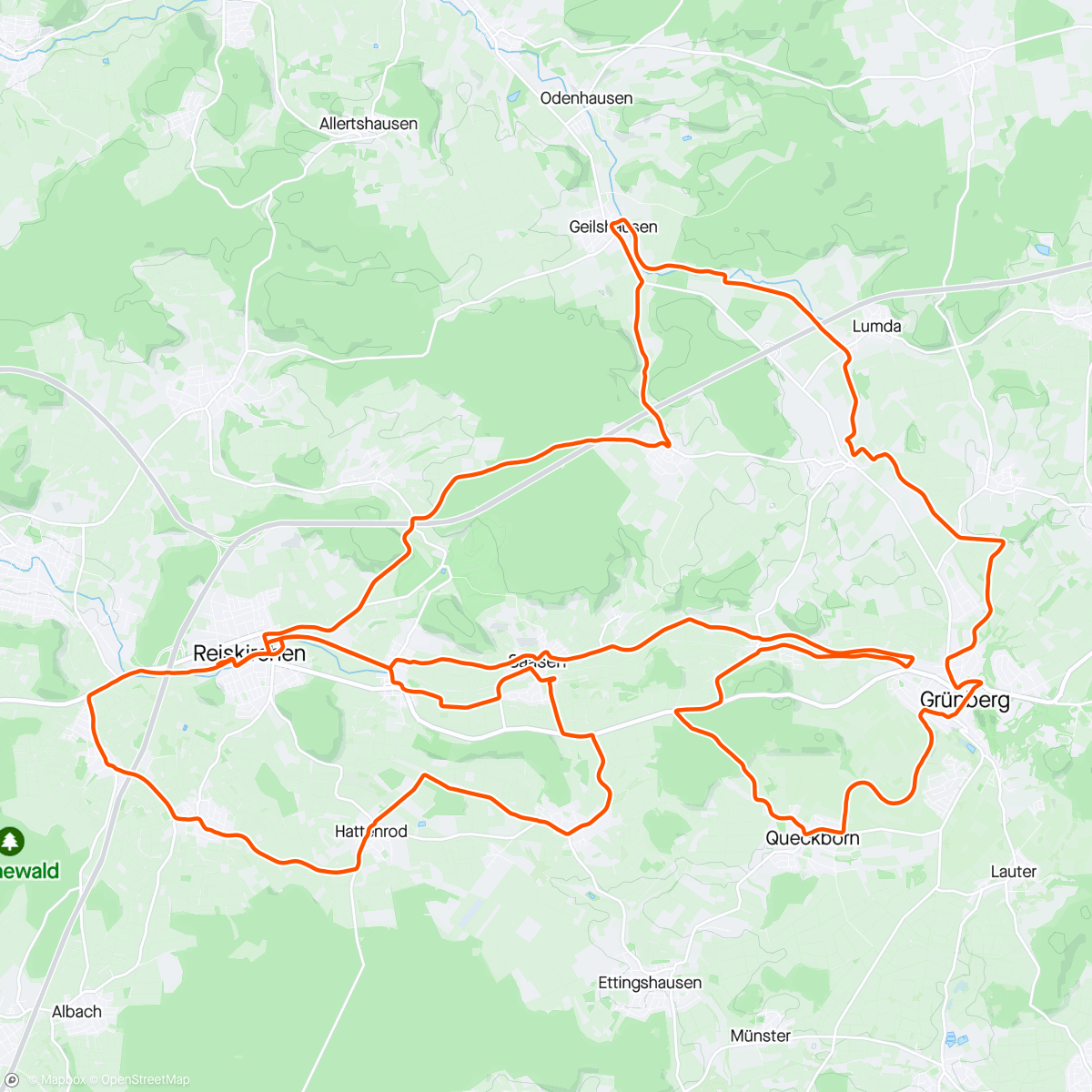 Map of the activity, Wunderschöne Radwege in Mittelhessen 🌦️