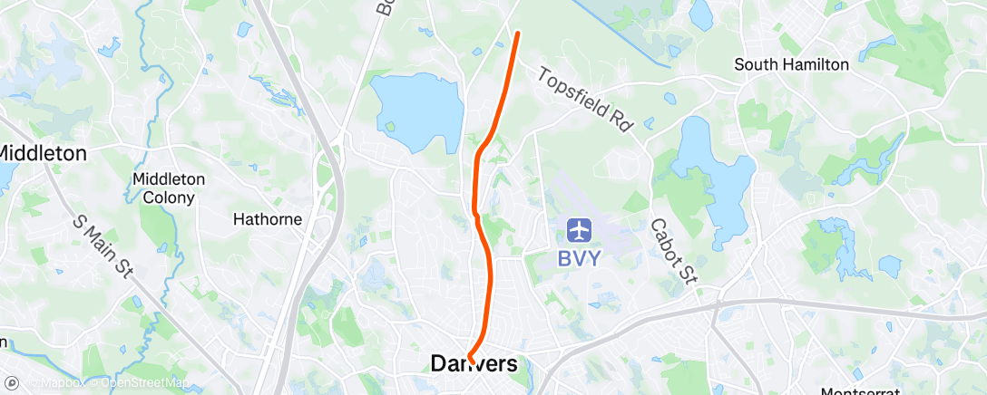 Map of the activity, Evening Ride