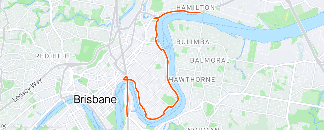 Map of the activity, Friday long slow run 🙌🙌