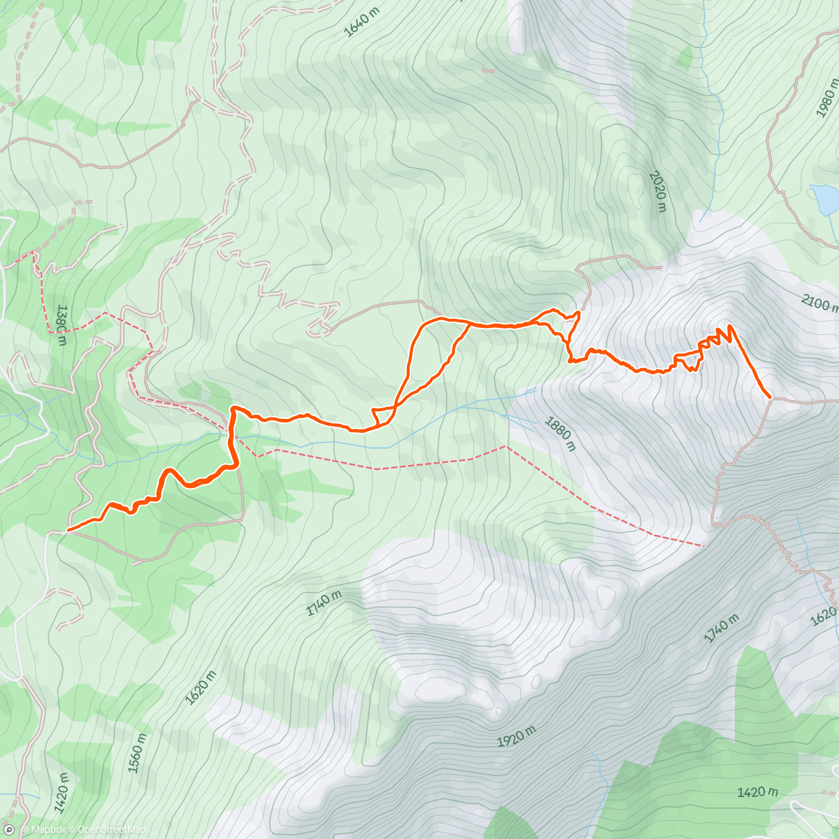 Map of the activity, Sortie Trail au Charvin