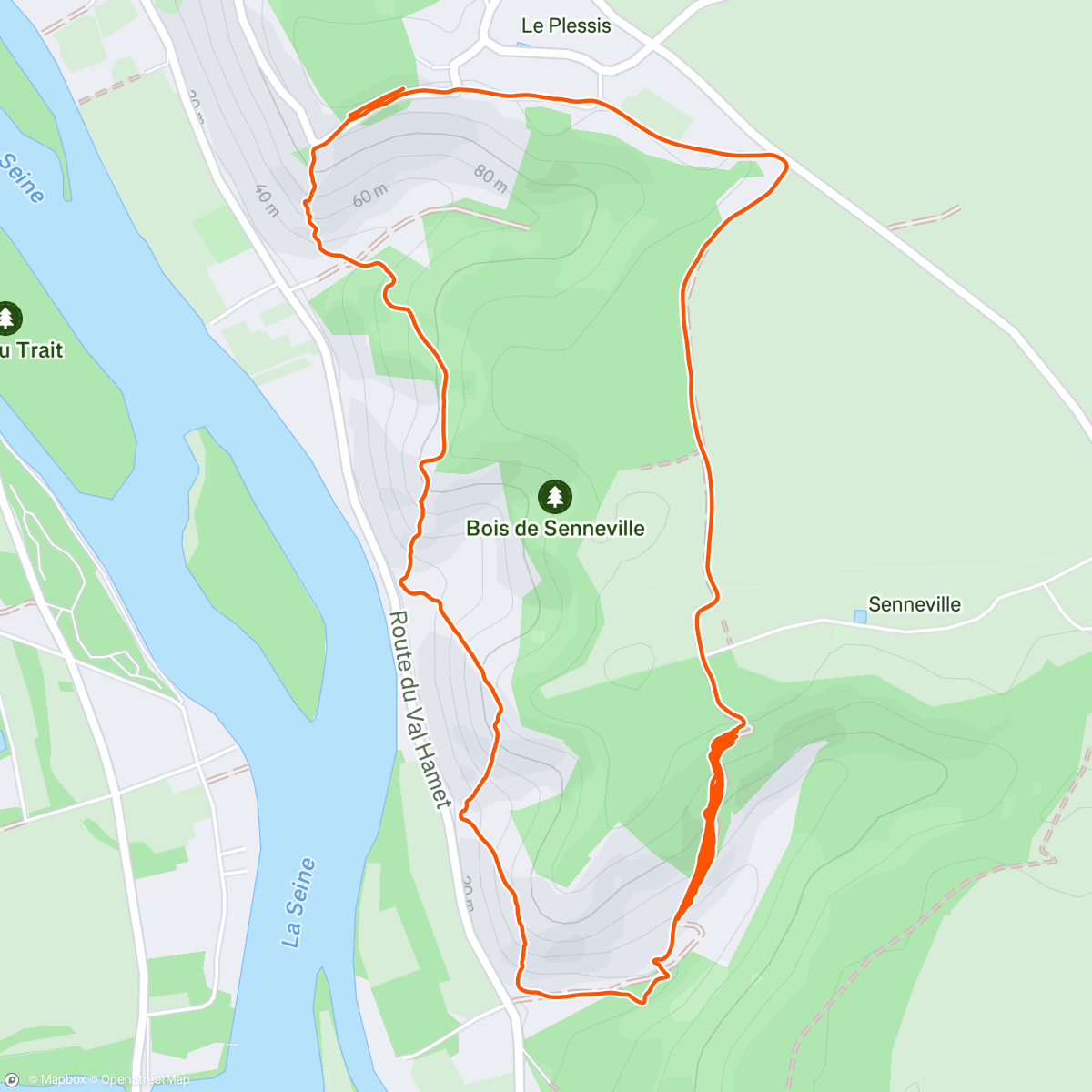 Map of the activity, Trail dans l'après-midi