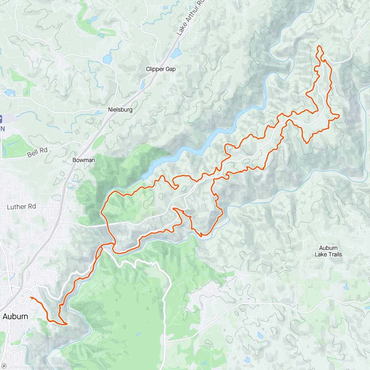 Mapa da atividade, Canyons 50k
