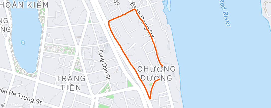 Map of the activity, Night Run