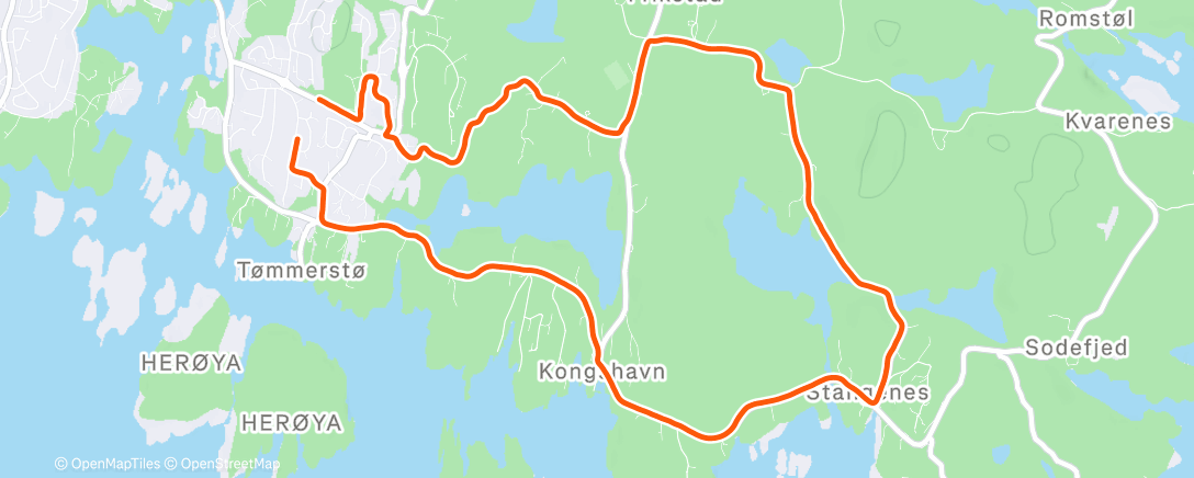 Map of the activity, Afternoon Run