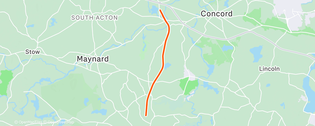 Map of the activity, Afternoon Run