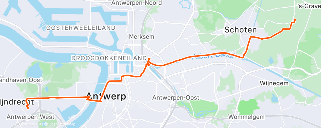 Map of the activity, Evening Ride