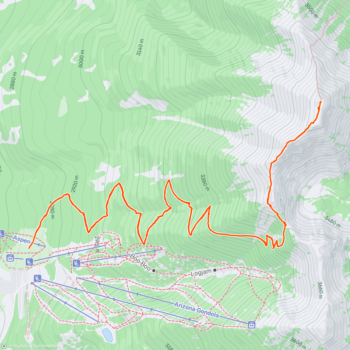 Map of the activity, Afternoon Hike